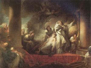 Jean Honore Fragonard The Hight Priest Coresus Sacrifices Himself to Save Callirhoe (mk05) Norge oil painting art